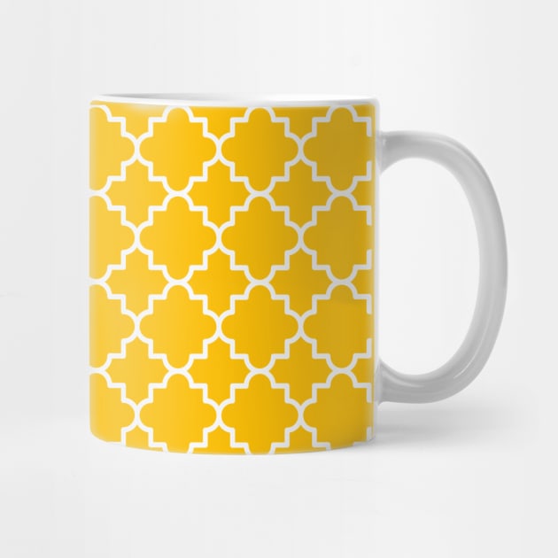Classic Quatrefoil arabic pattern in hot yellow. by Slanapotam